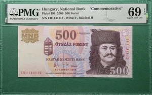 2006 HUNGARY 500 FORINT COMMEMORATIVE P# 194 PMG 69 EPQ SUPERB GEM UNC - Picture 1 of 2