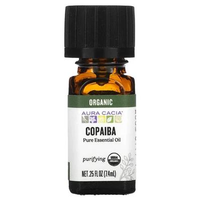 Aceite esencial puro, Copaiba orgánico, 0,25 fl oz (7,4 ml) Foto 1 de 2