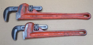 Lote De Colección/2 Ridge Tool Co. Elyria, OH ~ RIDGID Llave de Tubo de Alta Resistencia 14" y 18" - Imagen 1 de 20