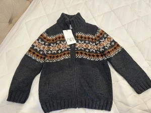 Zara Boys Zip Up Sweater Knit Cardigan - Picture 1 of 3