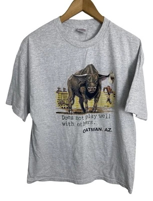 Camiseta Vaquera Oatman Arizona Para Hombre Bull Riding Western Talla XL De Colección Foto 1 de 4