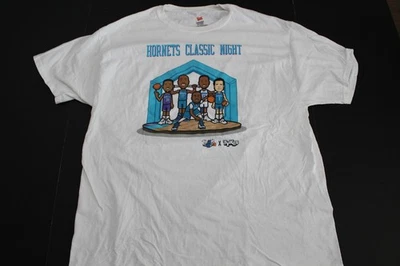Vintage Charlotte Hornets Classic Night Promo T Shirt Size XL White Curry Alonzo - Image 1 of 4