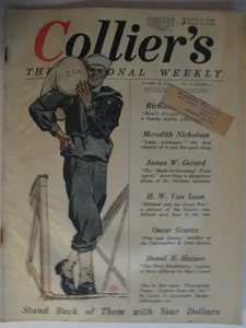Collier’s Magazine 1918 WORLD WAR 1 "Navy sailor" by Edward Penfield complete - Picture 1 of 2