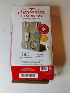 Sunbeam King Size Heating Pad With Xpress Heat 4 Settings 2 Hours Auto Shut Off - Picture 1 of 3