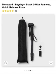 Monopie - heyday™: Cabezal Pan negro de 3 vías, placa de liberación rápida - Imagen 1 de 5