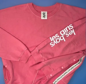 Sudadera Les Girls Les Boys Pullover de gran tamaño broches laterales rosa unisex talla S - Imagen 1 de 5