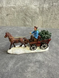 St. Nicholas Square VIllage Christmas Collection Horse with Wagon - Picture 1 of 5