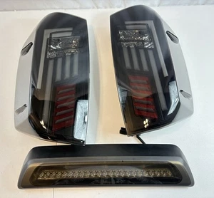 BLK Smoked 2014-2021 Toyota Tundra LED Tube Tail Lights Lamps Left+Right+Cab 3pc - Foto 1 di 12