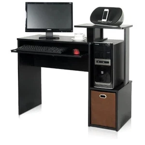 Furinno Econ Multipurpose Home Office Computer Writing Desk with Bin- Black &... - Picture 1 of 1