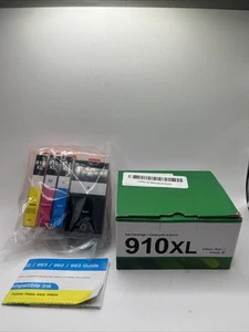 High Yield 910XL Ink Cartridge 4-Pack with Chips – Black, Cyan, Magenta, Yellow. - Picture 1 of 13
