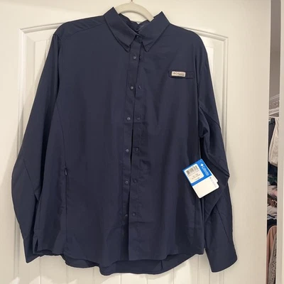 Camisa Columbia para mujer Tamiami™ II manga larga a presión azul marino talla XL Foto 1 de 4