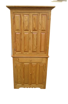 63297 Roble Macizo Tom SEELY Gabinete Esquinero Curiosidades Foto 1 de 4