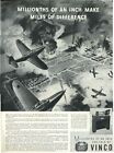 1943 VINCO PRINT AD WWII Jet plane air raid
