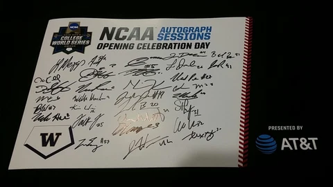 Washington Huskies 2018 College World Series autographed fan poster Cover