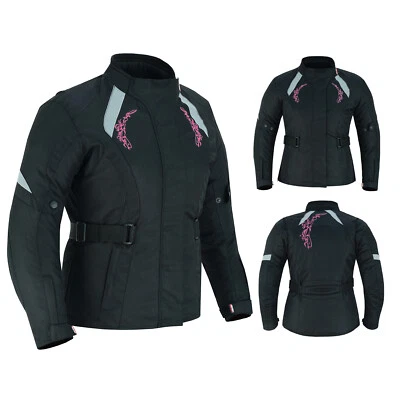 Ladies Motorcycle Racing Jacket Waterproof Motorbike Cordura Armoured Jackets - Image 1 of 2