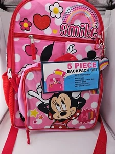 NWT_Disney's Minnie Mouse Kids 5-Piece Backpack Set - Picture 1 of 4