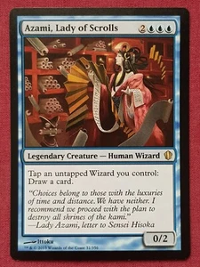 Magic The Gathering COMMANDER 2013 C13 AZAMI LADY OF SCROLLS blue card MTG - Imagen 1 de 2