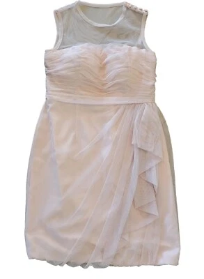 White By Vera Bradley Tulle Sleeveless Dress Size 12 Blush Bridesmaid Romantic - Image 1 of 4