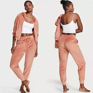 NWT Victoria's Secret M TRACKSUIT SET Full-zip Hoodie jogger CANYON ROSE VELOUR - Picture 1 of 3