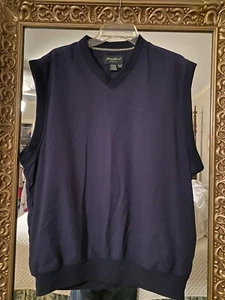 Eddie Bauer Golf Mens Navy Blue Sleeveless V Neck Pullover Vest Size Medium - Picture 1 of 3