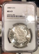 1880-S Morgan Dollar graded MS63 by NGC Flashy Coin Great Luster PQ+ Nice
