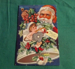 Early 1900's Christmas Postcard  Santa Sweetheart Series #1 Embossed 3-D Like - Picture 1 of 4
