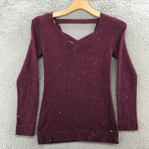 Suéter Guess de punto de manga larga para mujer M rosa mezcla de algodón lentejuelas espalda redonda - Imagen 1 de 20