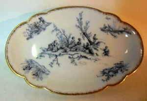De Colección LIMOGES Francia Pin Vanidad Vacador Bandeja de Joyería PLATO BARAT Perro Ovejas - Imagen 1 de 8