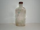 Vintage Merrell's Rubbing Alcohol Compound Glass Bottle With Cap 8.5"