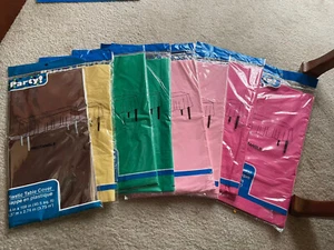 Plastic Table Cover 54 x 108 Inch Rectangle/ Lot Of 8/ Multiple Colors/new - Picture 1 of 6