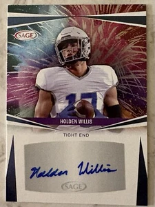 Fútbol americano Sage Low Series 2025 #A-HE2 Holden Lewis en tarjeta firma 1272 - Imagen 1 de 2