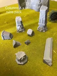 Dwarven Columns - Ruins, Fantasy, terrain, QUALITY RESIN  FOR LOTR, Oathmark Etc - Picture 1 of 2