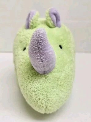 Carters John Lennon Rhino 7" Green Plush Baby Rattle Stuffed Toy Real Love - Image 1 of 3