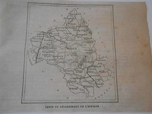 Gravure 1882 - Petite carte du Dpt de l'Aveyron - Picture 1 of 1