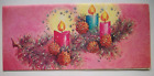 Bougies dans le pin cônes paillettes vintage carte de vœux de Noël *LL13