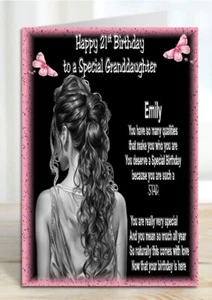 personalised birthday card Elegant lady daughter grandaughter Niece sister 18 21 - Picture 1 of 2