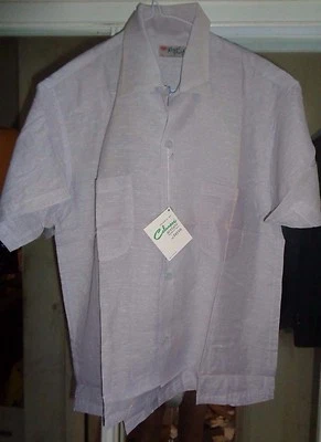 NOS 50's-60's ROYAL PRIDE Light Blue FLECKED Semi Sheer Loop Collar ROCKABILLY M - Image 1 of 3