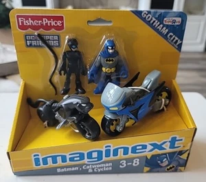 DC Super Friends Imaginext Batman Catwoman & Cycles action figure Gotham City - Foto 1 di 8