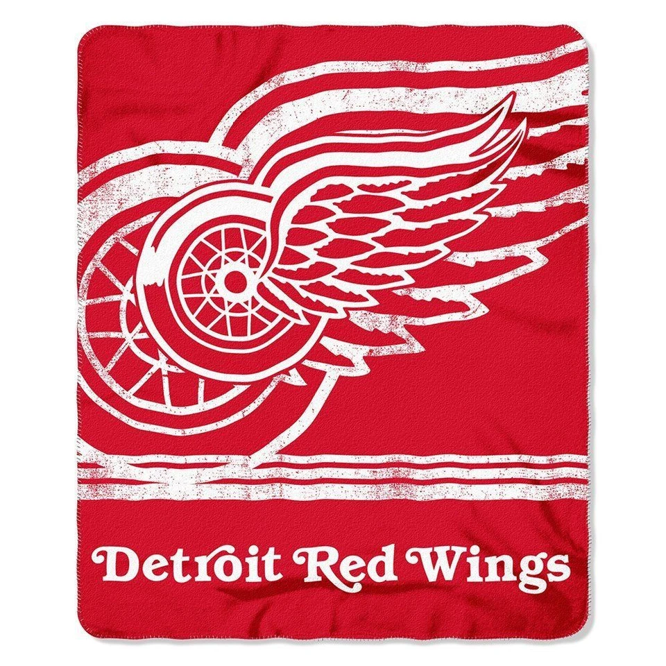 Cobertor de lã Detroit Red Wings estampado NHL desbotado  - Imagem 1 de 1