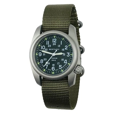 Bertucci A-2T Vintage Men Green Dial Green Titanium Strap Quartz Watch - 12030 - Image 1 of 2