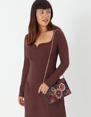 Willow hand beaded floral clutch, Accessorize,new with tags - Image 1 of 4