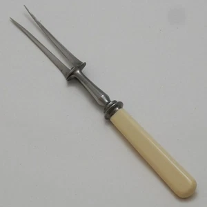 Tenedor de talla de cubiertos de servicio Sheffield plateado mango marinero vintage 25 cm - Imagen 1 de 2