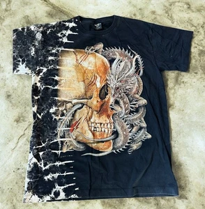 Survivors T Shirt Men's Lg Black Graphic Reaper Skull Revolvers Tie Dye Horror  - Picture 1 of 6