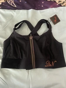 2xN schwarzer Damen-BH M Medium 34” 32” B C Cup neu mit Etikett verstellbarer Träger Frontreißverschluss - Bild 1 von 7