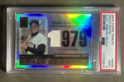 2004 Topps Tribute Willie Mays HOF game worn Uniform PSA 9🔥🔥🔥 - Image 1 of 2