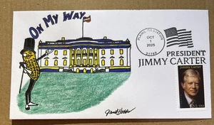 2025 President Jimmy Carter Forever Stamp C84 Mr Peanut On His Way FDC/OOAK - Picture 1 of 5
