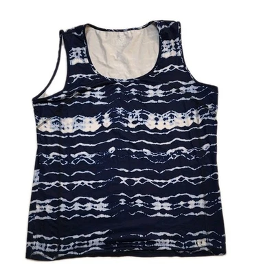 Regata atlética Anne Klein Sport feminina 1X azul elástica sem mangas exercício academia - Imagem 1 de 4