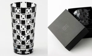 Edo Kiriko Japan's First Black  KUROCO Tamaichimatsu Tumbler Craftsman Glass  - Picture 1 of 7