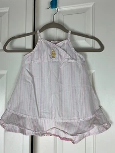 classic pooh disney girls dress 2T white stripes Aline sleeveless 100% cotton - Picture 1 of 2