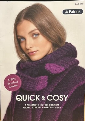 Patons 8021 Quick & Cosy 7 Designs to Knit or Crochet in Brushed Ombre Book - Image 1 of 4